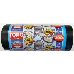 LDPE Atkritumu maisi rullī TORO, 200L, 5gab. (10)