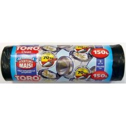 LDPE Atkritumu maisi rullī TORO, 150L, 5gab. (15)