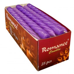 Galda svece vītas Romance 24cm, violetas, 25gab. (8)