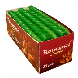 Galda svece vītas Romance 24cm, zaļas, 25gab. (8)