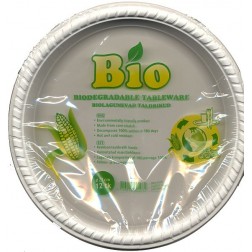 Šķīvis PLA (kukurūzas bioplastmasas), 23cm, 12 gab. (40)